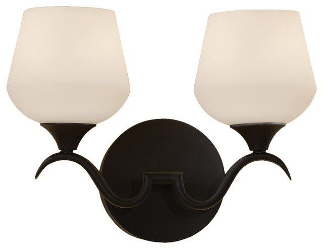 Murray Feiss VS18602-BK Merritt 2 Bulb Black Vanity Strip - Transitional - Bathroom Vanity ...